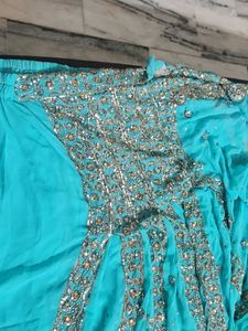 Stitched Saree with squins and stone work