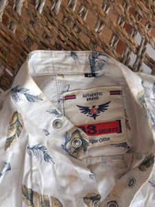 Leaf Print Button-Down Shirt