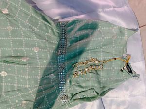 Mint Green Checked Fabric
