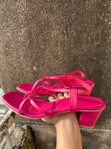 Pink Strappy Flats