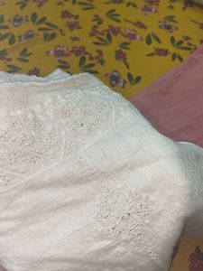 Designer Peach Embroidered Kurti With Dupatta