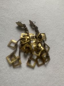 Unique Gold Square Drop Earrings