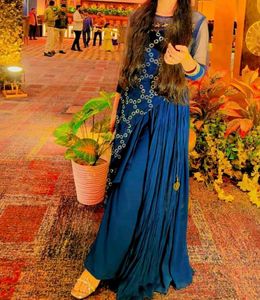 Elegant Navy Blue Ethnic Gown with plazzo
