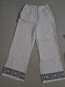 Embroidered Wide Leg Pants