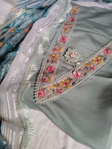 A Green Dress Material