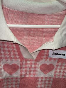 Pink Heart Checkered Crop Top