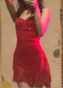 Red Glitter Mini Dress