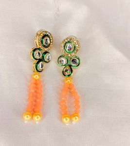 🌸Peach Kundan &amp; Pearl Choker Set🌸