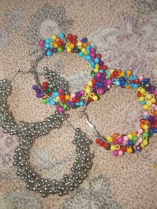 Beaded Hoop Earring Set
