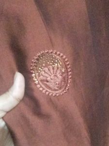 Elegant Brown Embroidered Saree