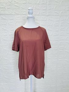 Curved Coral Flute Sleeve Tunic Top