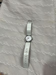 Timex White Leather Watch