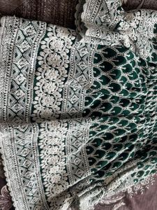 Green Embroidered Peasant Top