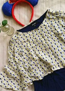 Zudio Abstract Print Top With a Imported Hairband