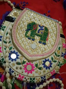 Embroidered Elephant Crossbody Bag