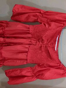 Chic Red Ruffled Tiered Dress