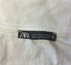 White Ribbed Crop Top