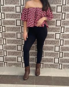 Off-Shoulder Chevron Top