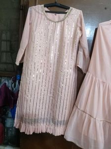 Pink Embellished Gharara Suit Combo Of Four