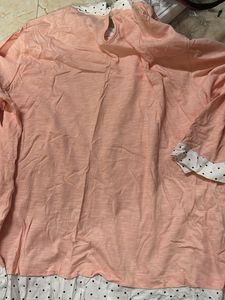 Peach Top with Polka Dots