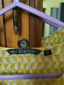 Yellow Printed Tunic Top