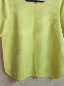 Trendy Ladies Fashion Top Half-sleeve Yellow