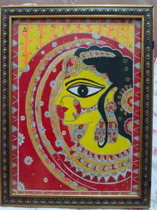 Mithila Painting, Hand-painted And Framed