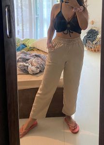 H&M Black Ribbed Cutout Top