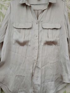 ✨Silver Satin Shirt✨
