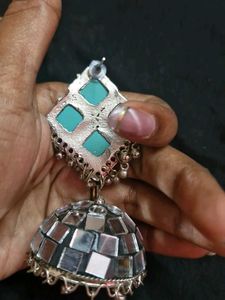 Mirror Jhumka Earrings