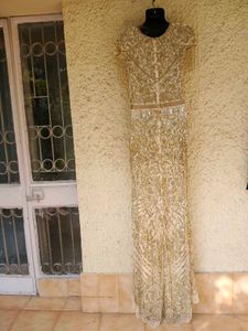 Stunning Gold Fully Embellished Gown