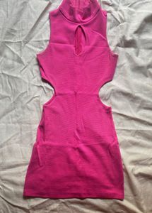 Hot Pink Cut Out Mini Dress