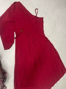 Dark Red Long Frock