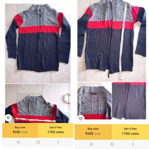 Colourblock MEN&#39;S Sweater With Zipper