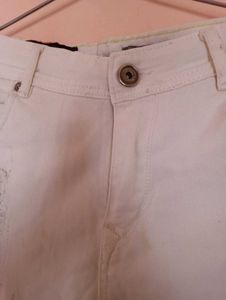 White Denim Rough Style Jeans Excellent Condition.