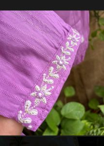 3 Piece Cotton Long Kurta, Pant &amp; Dupatta Set.