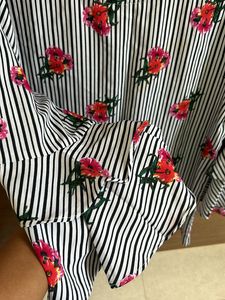 A Black Nd White Striped Formal Top