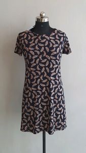 Feather Print Mini Dress