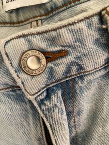 ZARA Distressed Denim Light Wash Flare Jeans