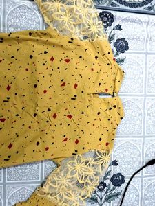Stylish Yellow Printed Top