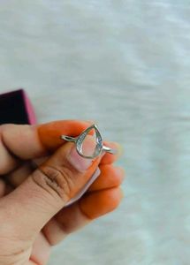 925 Elegant Teardrop Ring With Hallmark