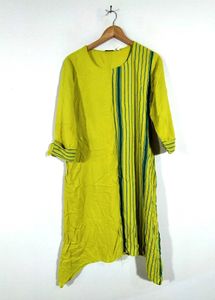 Vintage Chartreuse Striped Dress