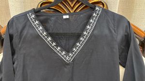 Elegant Black Embroidered Top