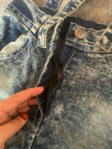 Denim Skirt with Straps