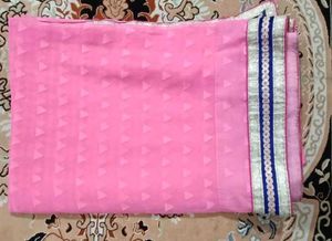 Pink Fabric with Decorative Border