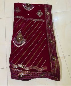 Elegant Maroon Saree