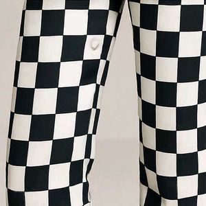 Checkered Flare Jeans