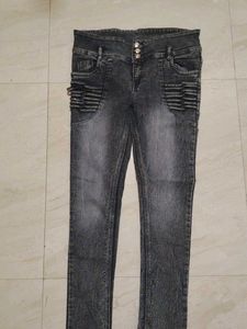 Stylish Gray Denim Jeans