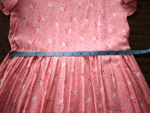 Pink Flamingo Dress For 7-8y