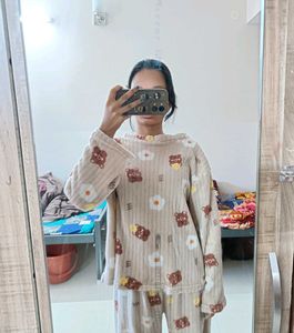 Cute Bear Print Night Suit